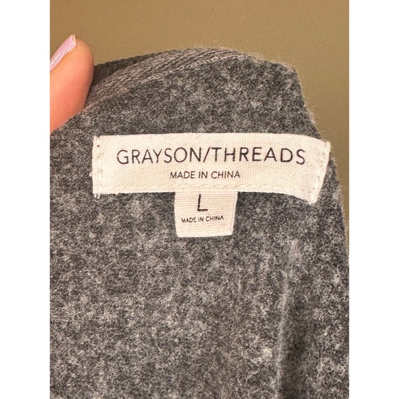 Grayson Threads Grey Bull Skull Graphic Long Sleeve Sweatshirt Junior's Large - Picture 3 of 5